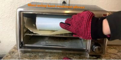 using heat-resistant gloves